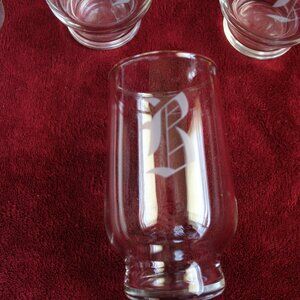 Vintage Monogrammed Drinking Glasses, Monogrammed B